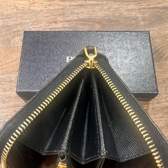Prada Black Wallet with Gold Accents - Picture 10 of 15